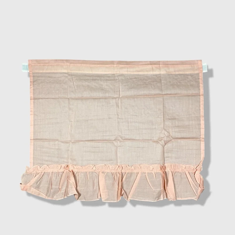 Unbranded‎ Ruffle Cafe Curtains Panels Home Pink Shabby Chic Cottagecore 4pc Set